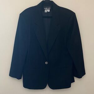 100% Wool Sag Harbor Women's Classic Black Suit Jacket/Blazer